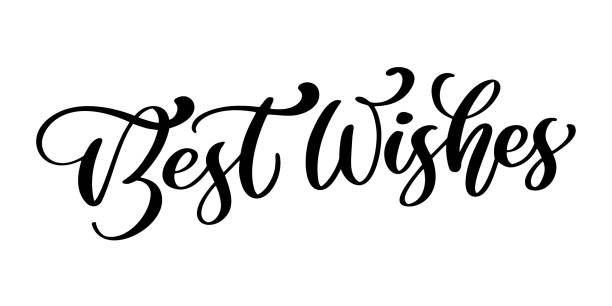 Best wishes hand lettering text, vector illustration. Hand drawn lettering card background. Modern handmade calligraphy. Hand drawn lettering element for your design Best wishes hand lettering text, vector illustration. Hand drawn lettering card background. Modern handmade calligraphy. Hand drawn lettering element for your design. good luck stock illustrations