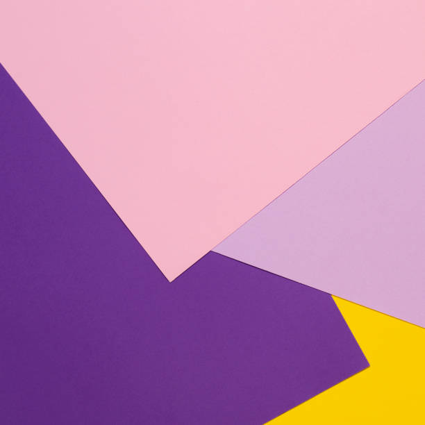 istock Color papers geometry flat composition background with violet, purple, pink, yellow tones. 997025896