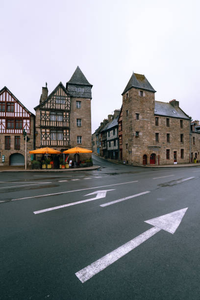 Old town of Treguier in Bretagne, France stock photo