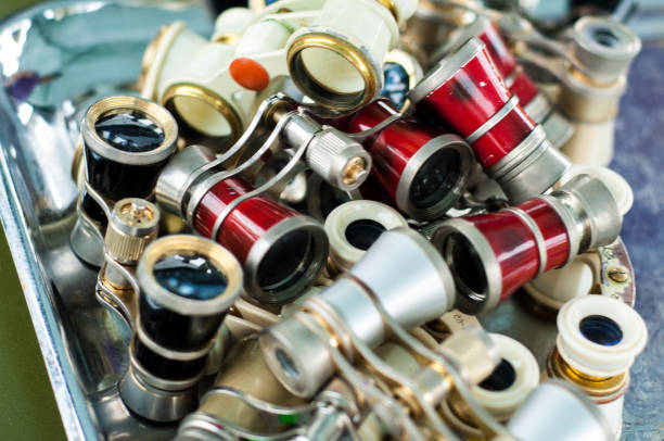 Opera glasses. small binoculars for use at the opera or theater.