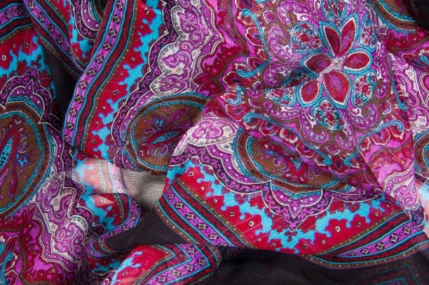 istock Texture, fabric, background. Silk woman dress floral pattern 997086988