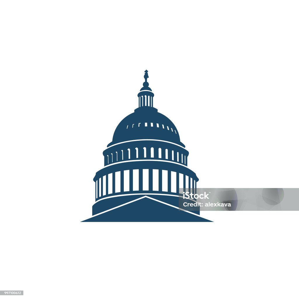 икона здания Капитолия - Векторная графика Здание конгресса США роялти-фри