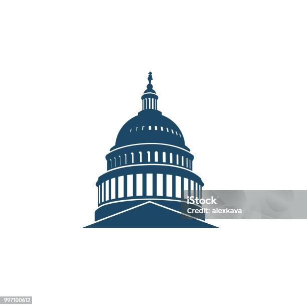 Икона Здания Капитолия — стоковая векторная графика и другие изображения на тему Здание конгресса США - Здание конгресса США, Вашингтон округ Колумбия, Иконка