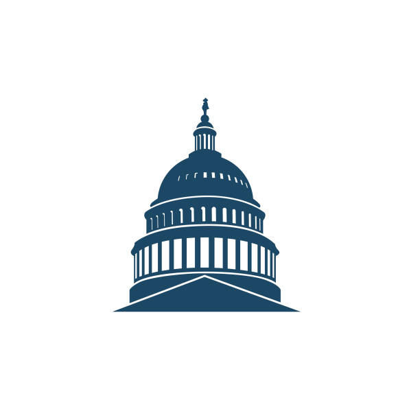 capitol building icon United States Capitol building icon in Washington DC government illustrations stock illustrations