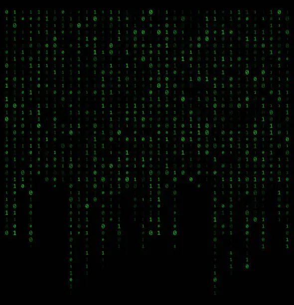 Vector illustration of binary code stream background data vector design