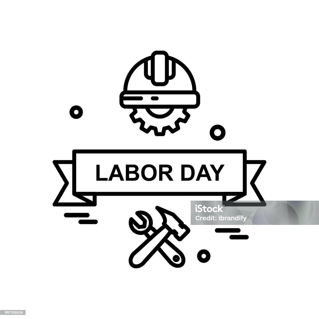 Labour day simple icon with white background vector Labour day simple icon with white background vector. For web design and application interface, also useful for infographics. Vector illustration. Labor Day - North American Holiday stock vector
