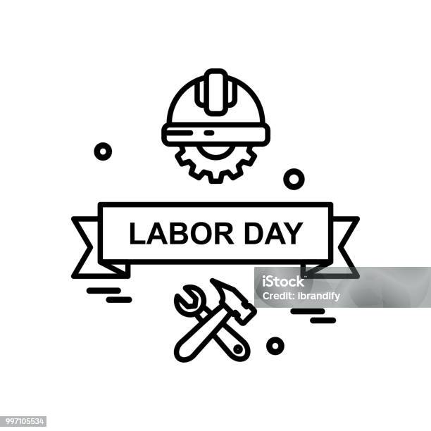 Labour Day Simple Icon With White Background Vector Stock Illustration - Download Image Now