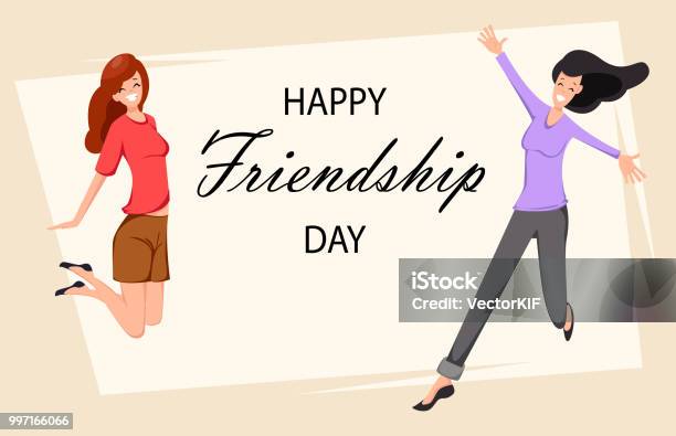 Happy Friendship Day Greeting Card Stock Illustration - Download Image Now  - Abstract, Adult, Adults Only - iStock