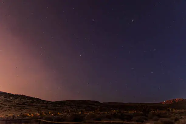 Stars in night sky near Red Rock Canyon