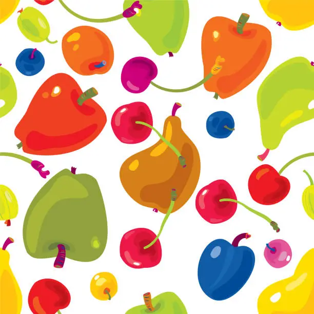 Vector illustration of Fruits Seamless Pattern