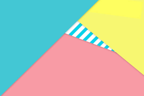 Abstract background with pastel aqua pink yellow beach colors and striped pattern.