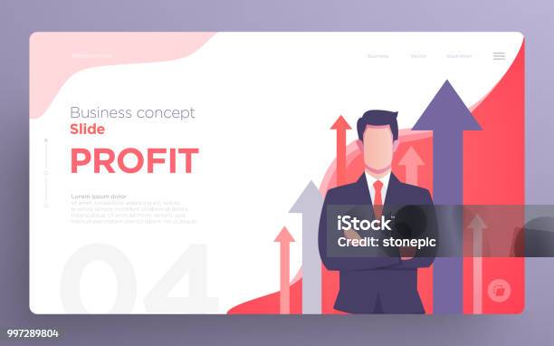 Presentation Slide Templates Or Hero Banner Images For Websites Or Apps Business Concept Illustrations Modern Flat Style Stock Illustration - Download Image Now