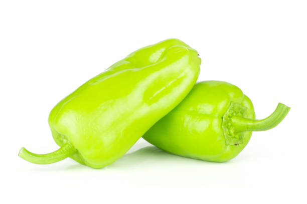 istock Fresh raw light green pepper isolated on white 997295084