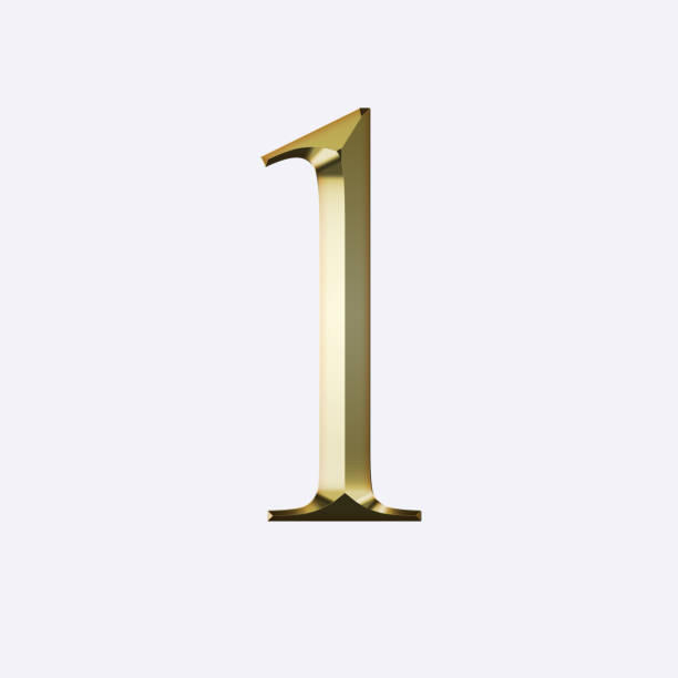 istock Gold number one 1 on a white background 997328110