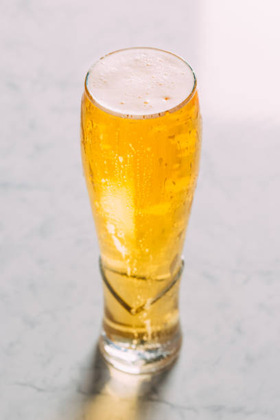 Cold Beer on Marble Background