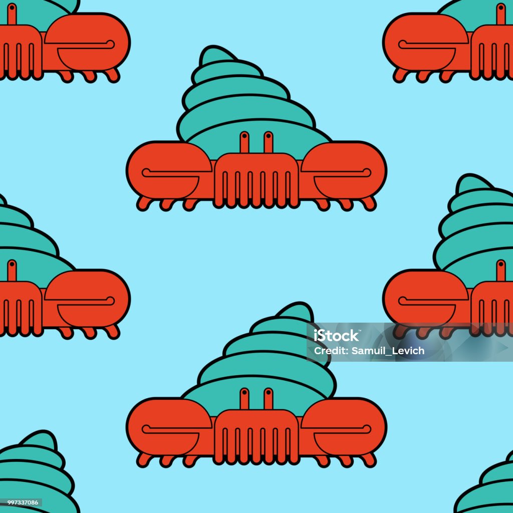Crab And Insect Shell Patterns Crab Hermit Pattern Seamless Crab In Shell Background Marine Animal ...