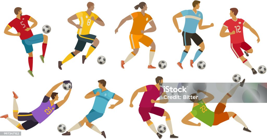 Ilustración de Jugadores De Fútbol Concepto Del Deporte Vector Ilustración  De Dibujos Animados y más Vectores Libres de Derechos de Fútbol - iStock