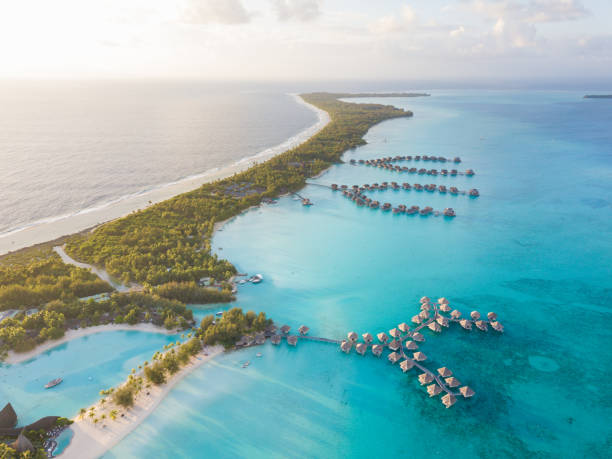 Vue aérienne de Bora Bora, Polynésie Français - Photo