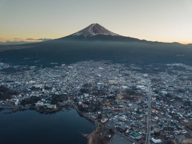 Aerial View of Fuji Mountain, Japan