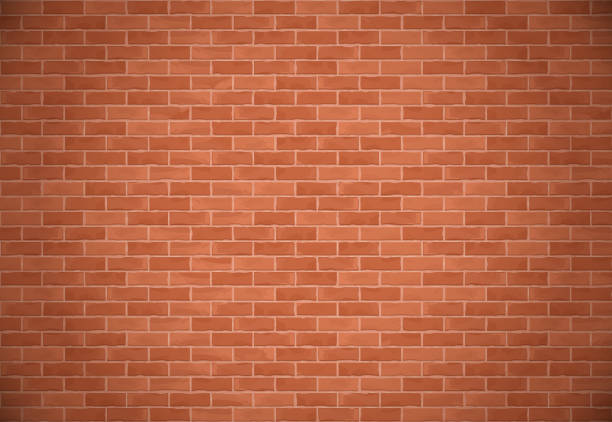 Brick Wall Background Horizontal brown brick wall with shadow, vector eps10 illustration brown bricks stock illustrations