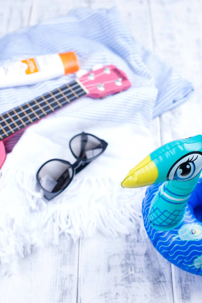 istock Guitar on the beach, a good day on vacation. Copy space 997468722