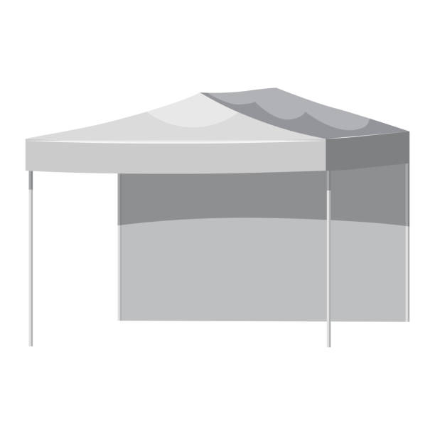 istock White canopy or tent, vector illustration. Promotional Outdoor Canoby Event Trade Show Pop-Up Tent Mobile Marquee. Mockup for your design 997472942