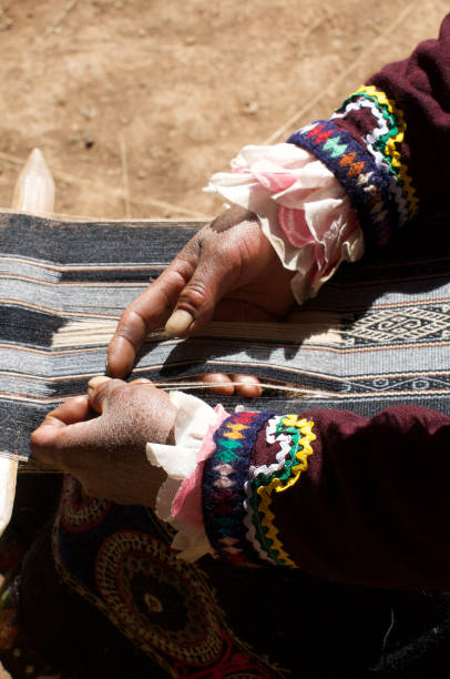 istock Hands of Female Garment Worker Knitting Alpaca with Machine 997482952