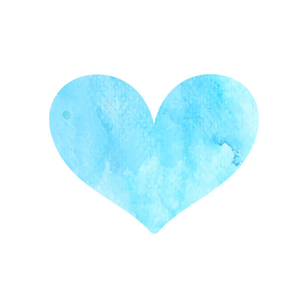 istock Hand drawn watercolor pink heart isolated on white background. Textured brush element for Valentine's Day 997490818