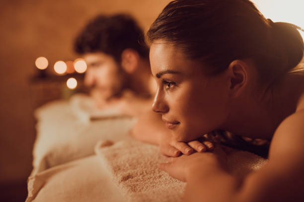 istock Couple spending a relaxing day at beauty spa. 997499008