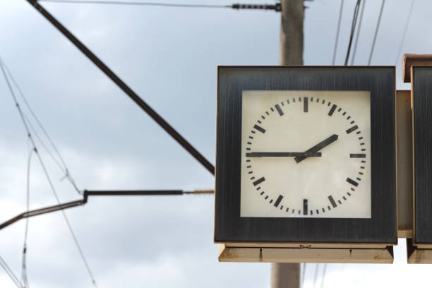 istock Old clock at the railway station 997500846