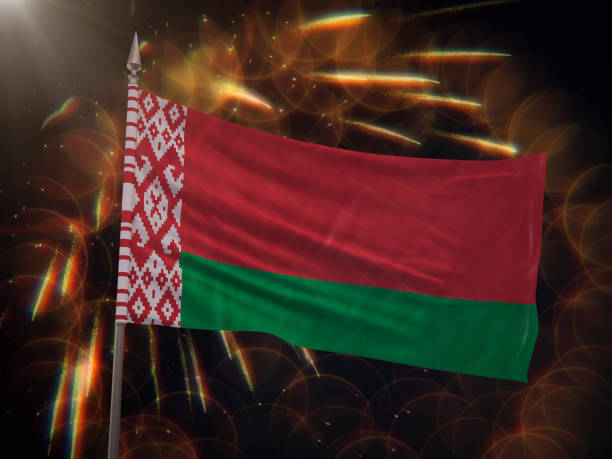 istock Flag of Belarus with fireworks display in the background 997509368