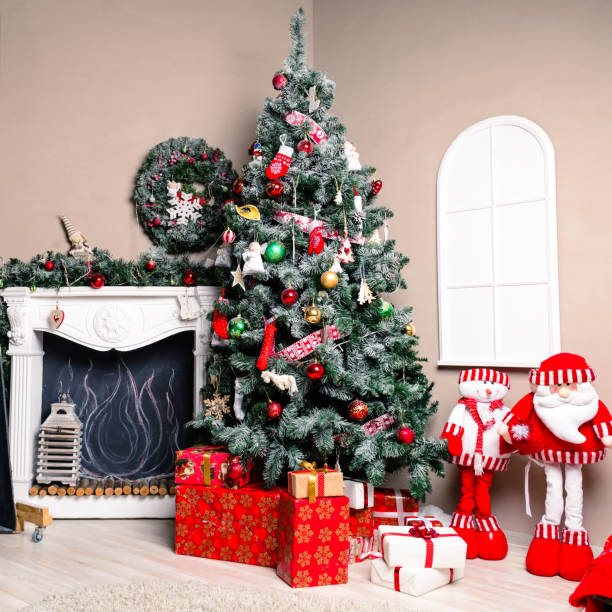 istock Beautiful Christmas interior design with Happy New Year 997509406