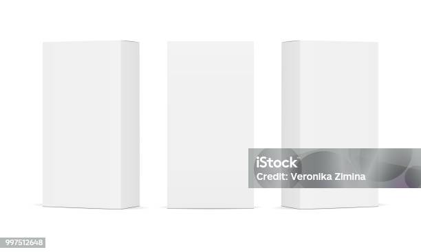 Satz Von Leeren Weißen Produktverpackungen Verpackungen Stock Vektor Art und mehr Bilder von Schachtel
