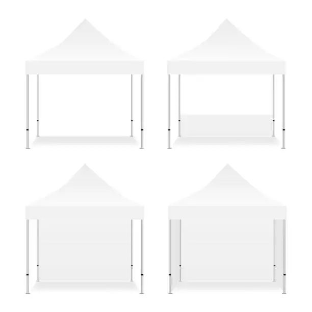 Vector illustration of Blank outdoor promotional square tents