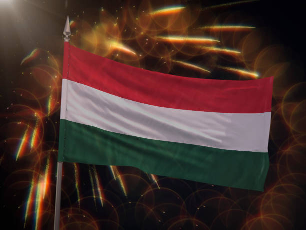 istock Flag of Hungary with fireworks display in the background 997513046