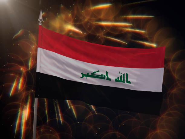 istock Flag of Iraq with fireworks display in the background 997513212