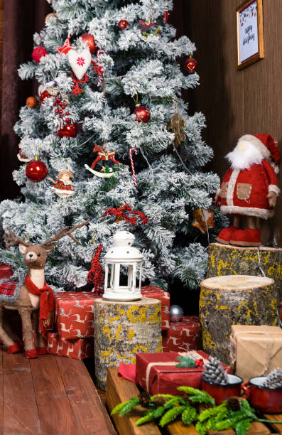 istock Beautiful Christmas interior design. Side view of decorated Chri 997514258