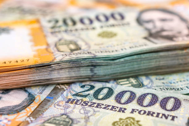 istock Stack of Hungarian 20000 forint banknotes close up 997519454