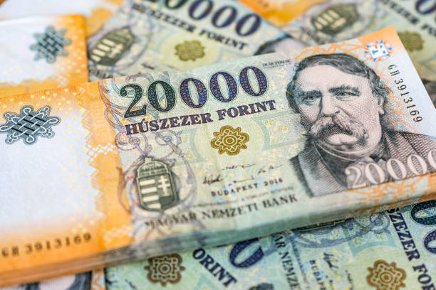 istock Stack of Hungarian 20000 forint banknotes close up 997519660