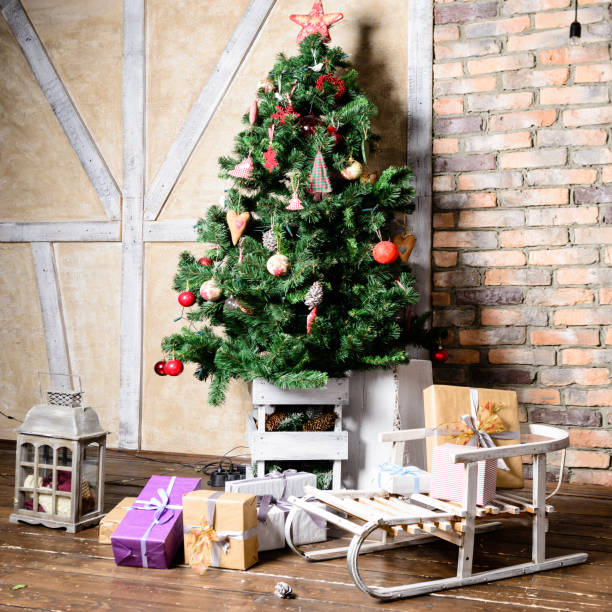 istock Beautiful Christmas interior design. In the room decorated Chris 997522438