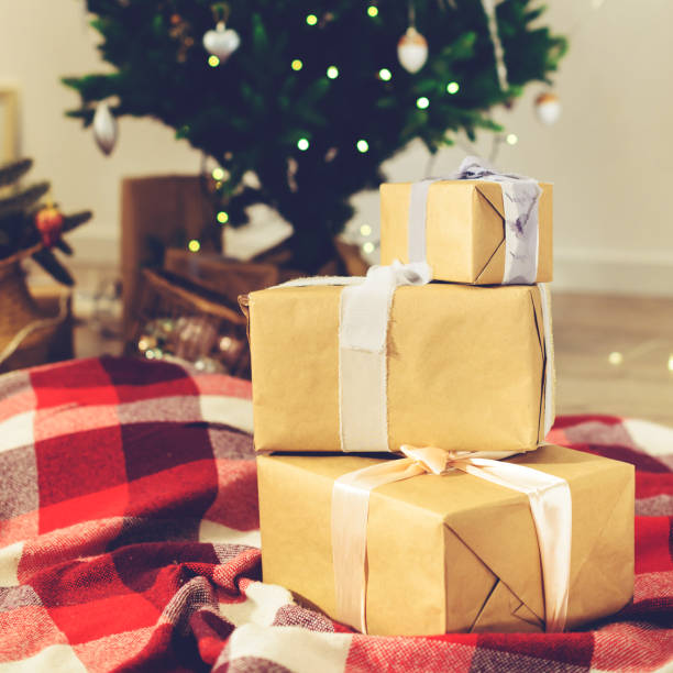 istock Beautiful Christmas interior design. Selective focus on gifts, o 997527172