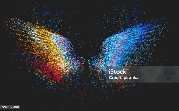 Glowing Wings Stock Photo - Download Image Now - Angel, Abstract, Fairy