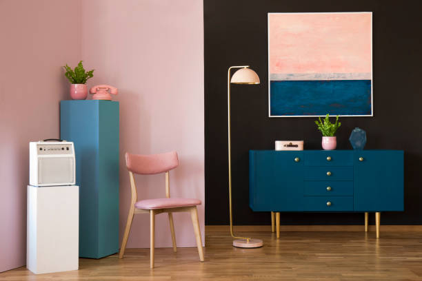 istock Pink and blue living room 997539720