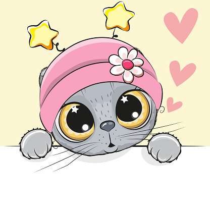 Greeting Card Cut Cat With Hearts Stock Illustration - Download Image Now - Animal, Animal Themes, Art - iStock Greeting Card Cut Cat With Hearts Stock Illustration - Download Image Now - Animal, Animal Themes, Art - iStock