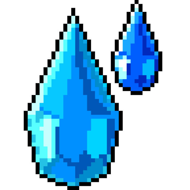 wektorowa grafika pikselowa izolowana kreskówka - sapphire blue diamond jewel stock illustrations