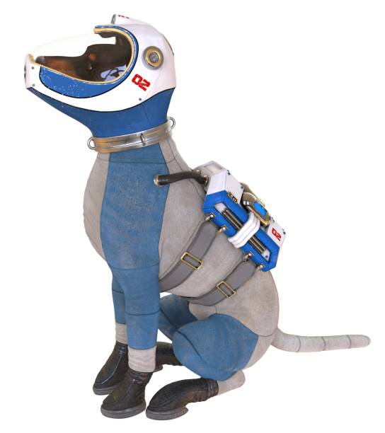 istock Dog in an astronaut's space suit. 3D illustration isolated on white. 997600736