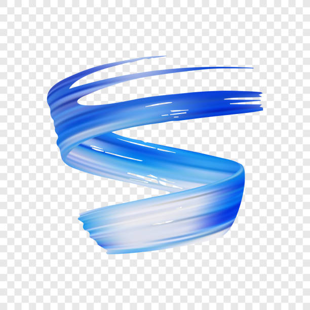 istock Vector illustration: 3d realistic blue brush stroke oil or acrylic paint. Wave Liquid shape. Trendy design. 997609060