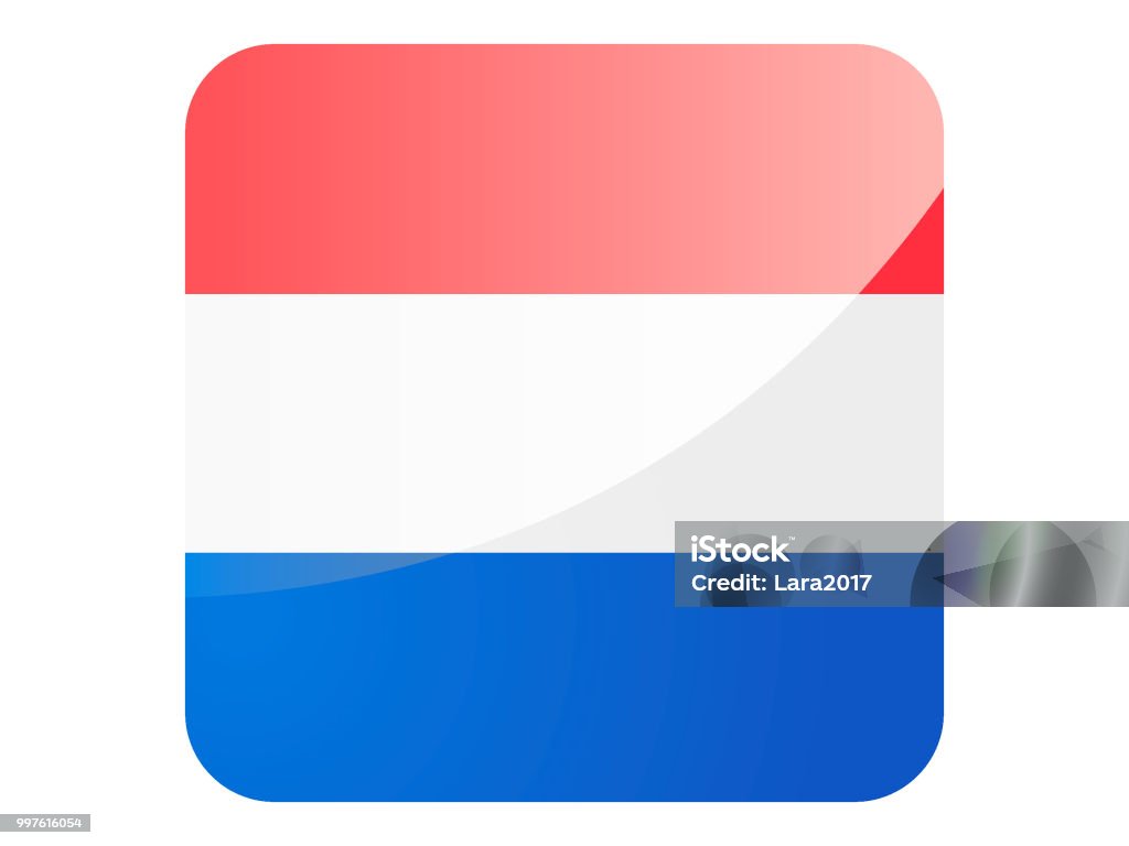 Shiny Square Flag Of Netherlands Stock Illustration Download Image