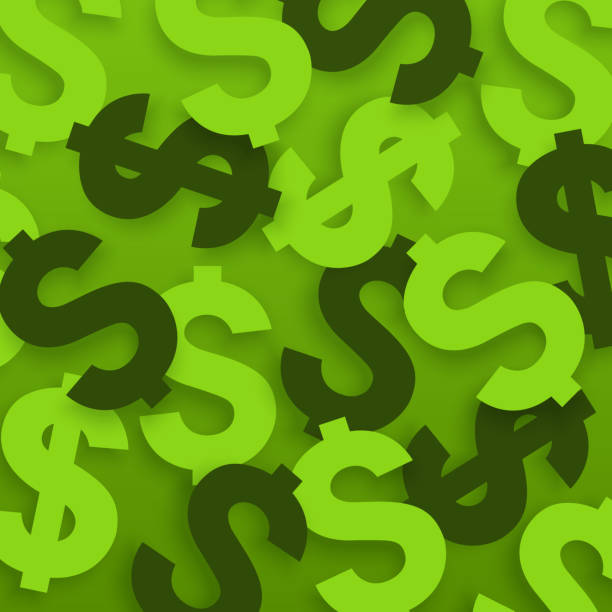 istock Dollar signs. USA currency symbols on green background. Vector. 997622560