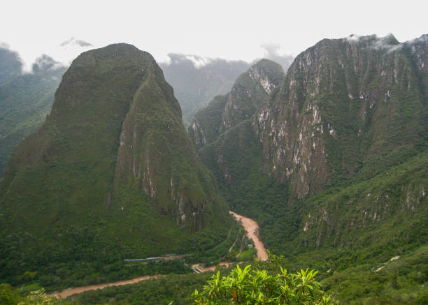 istock A train near the valley red water flow. 997629260